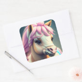 3D Spirit Pony 1 Vierkante Sticker (Envelop)