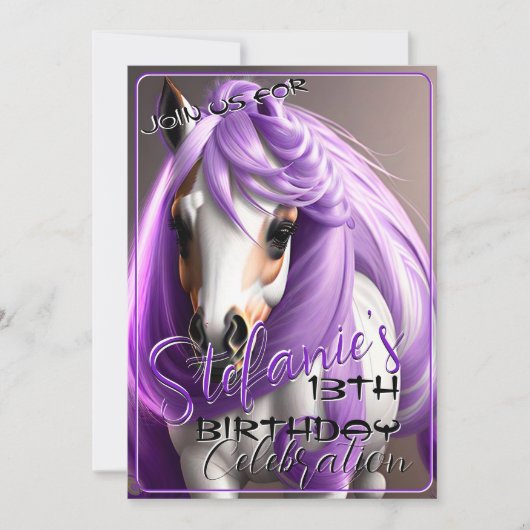 3D Spirit Pony 38 Invitation d'anniversaire (Devant)