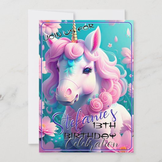 3D Spirit Pony 40 Anniversaire Invitation (Devant)
