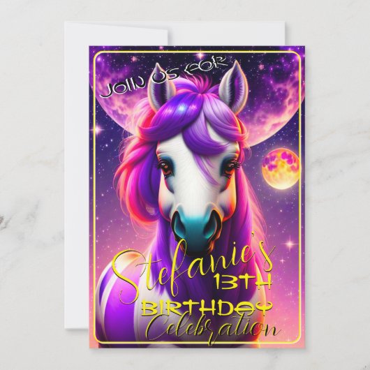 3D Spirit Pony 43 Invitation d'anniversaire (Devant)