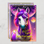 3D Spirit Pony 43 Invitation d'anniversaire (Devant / Derrière)