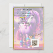 3D Spirit Pony 46 Invitation d'anniversaire (Dos)