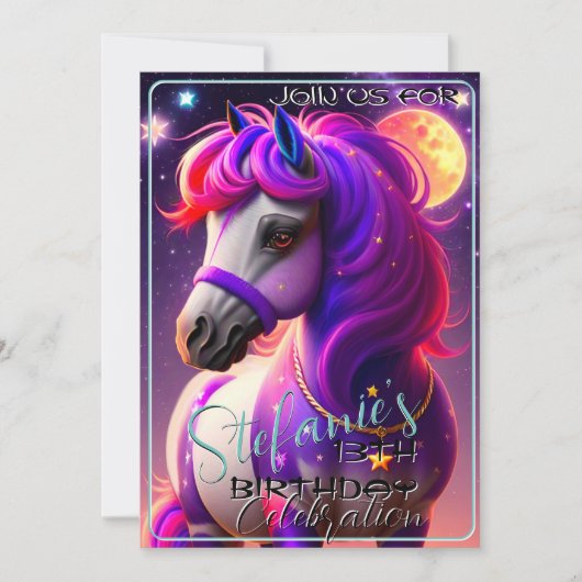 3D Spirit Pony 47 Invitation d'anniversaire (Devant)