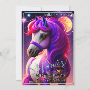 3D Spirit Pony 47 Invitation d'anniversaire