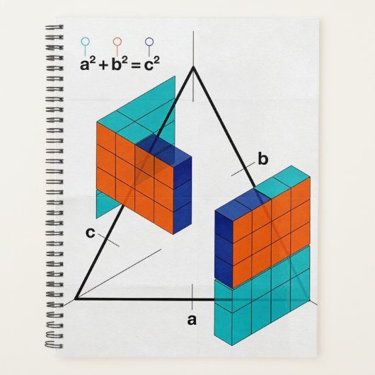 3D Stelling van Pythagoras Wiskunde Planner (Voorkant)