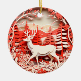 3D Stijl Herten Buck Land Kerstvakantie Keramisch Ornament
