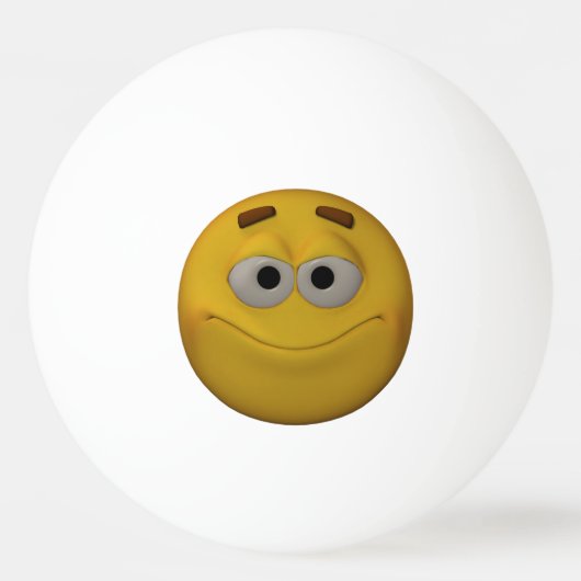 3D Stlyle Smiling Emoticon Pingpongballen (Voorkant)