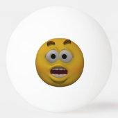 3D Style Affraid Emoticon Pingpongballen (Voorkant)