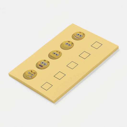 3D Style Mood Check Emoticon 2 Post-it® Notes (Schuin)