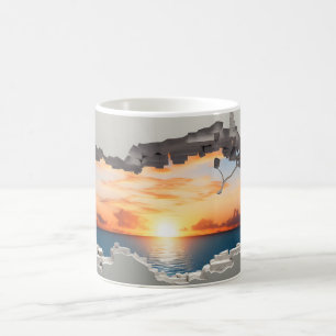 3D Sunrise over de oceaan Mok Wrap Sublimatie