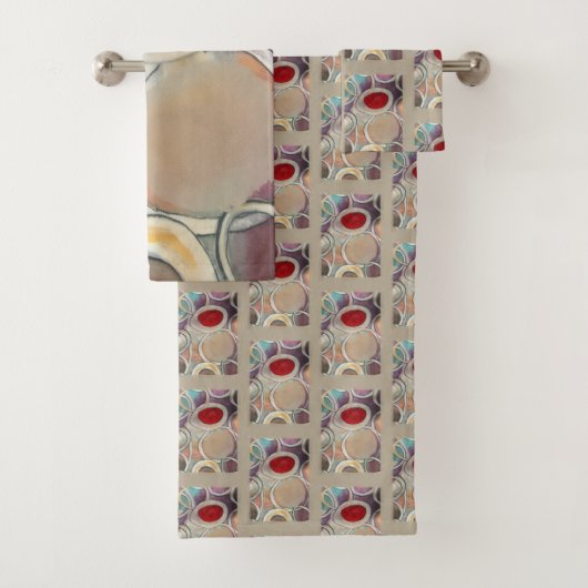 3D Tan and Burgundy Modern Pattern (En situation)