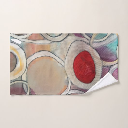 3D Tan and Burgundy Modern Pattern (Serviette à main)