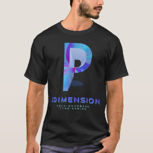 3D Tech Letter P Moderne Monogram Stijlvol T-shirt