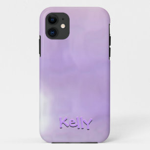 3d Teksteffecten Paarse en Roze wervelende Achterg iPhone 11 Hoesje