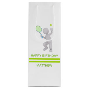 3D Tennis Racket Ball Aangepast voor Tennis Player Wijn Cadeautas