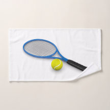 3D-tennisblauwe racket en -bal