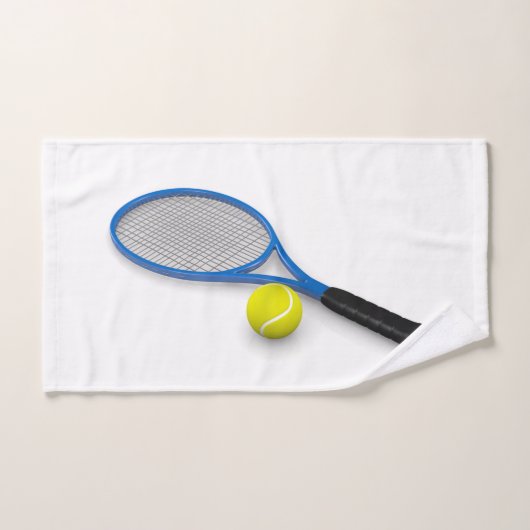 3D-tennisblauwe racket en -bal Handdoek (Handdoek)