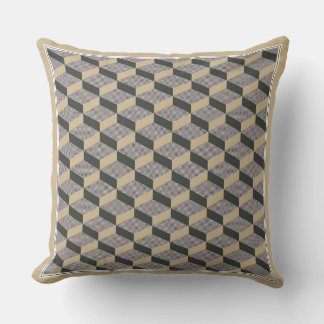 3D tiles beige design Throw Pillow Kussen