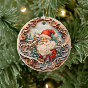3D TRADITIONELE KERST  KERSTMAN KERAMISCH ORNAMENT