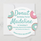 3D Turquoise en Roze Donut Hole Strooimix Rond Kaart (Achterkant)