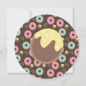 3D Turquoise en Roze Donut Hole Strooimix Rond Kaart (Voorkant)