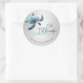 3D Turtle Mele Kalikimaka | Custom  Ronde Sticker (Tas)