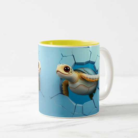 3D Turtle mok wrap, mok wrap 3D ontwerp (Voorkant rechts)