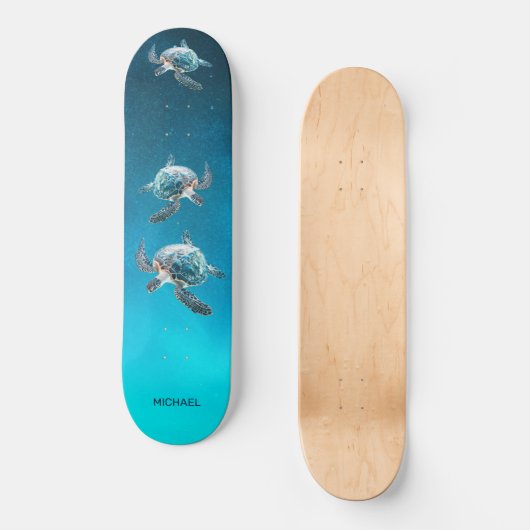 3D Turtles Coastal  Skateboard (Voorkant)