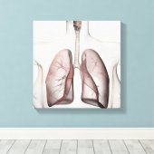 3D Uitzicht van het ademhalingssysteem van de Vrou Canvas Afdruk (Insitu (Houten vloer))