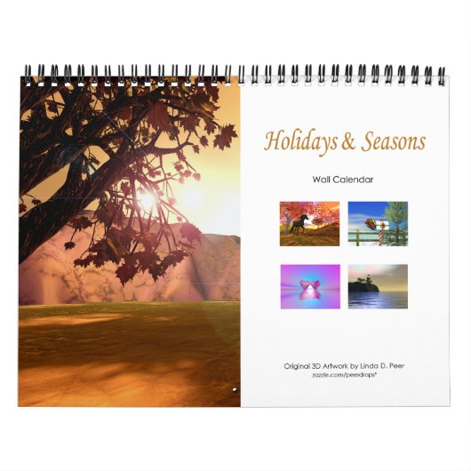 3D-vakantie en seizoensscènes Kalender (Hoes)