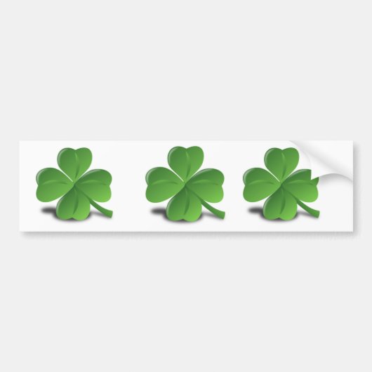 3D Vier Leaf Clover Bumpersticker (Voorkant)