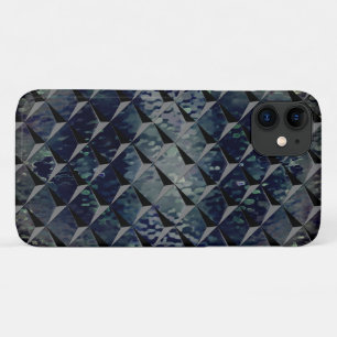 3D-vierkantjes mengen met donkergroen 'rookglas' iPhone 11 Hoesje