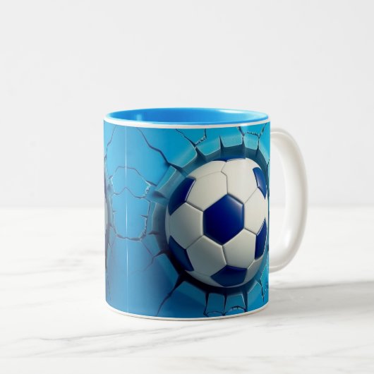 3D voetbal mok wrap, 3D ontwerp mok wrap (Voorkant rechts)