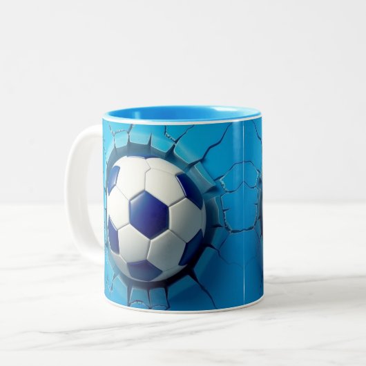 3D voetbal mok wrap, 3D ontwerp mok wrap (Voorkant links)