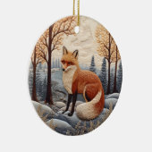 3D Vos Kerstmis Dier Keramisch Ornament (Rechts)