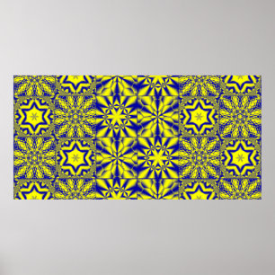 3D-wandbekleding, oude tegel mozaïek in oost-Tegel Poster