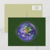 3D Wereldbol Earth Day Briefkaart (Voorkant / Achterkant)