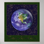 3D Wereldbol Earth Day Poster (Voorkant)