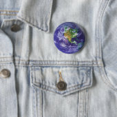 3D Wereldbol Earth Day Ronde Button 5,7 Cm (In situ)