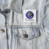 3D Wereldbol Earth Day Vierkante Button 5,1 Cm (In situ)