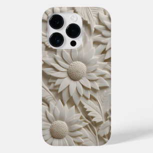 3D witte bloemen Case-Mate iPhone 14 Pro Hoesje