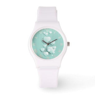 3D witte harten Horloge