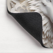 3D Witte Wolf Muismat (Hoek)