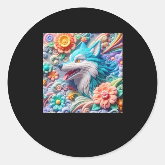 3d Wolf Sticker (Voorkant)