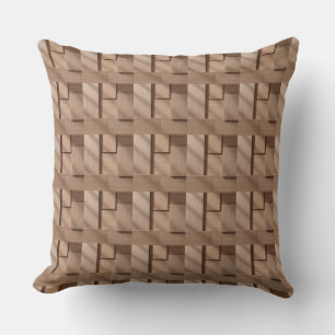 3D Wooden Block Pattern with Light Brown Grain and Kussen