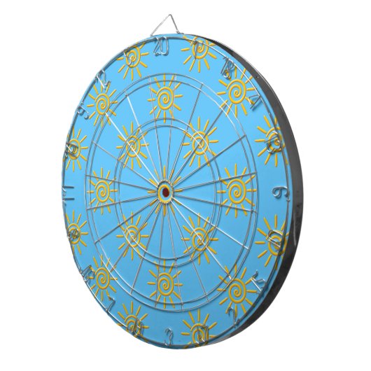 3D Yellow Sun-tekenpatroon Dartbord (Voorkant Rechts)