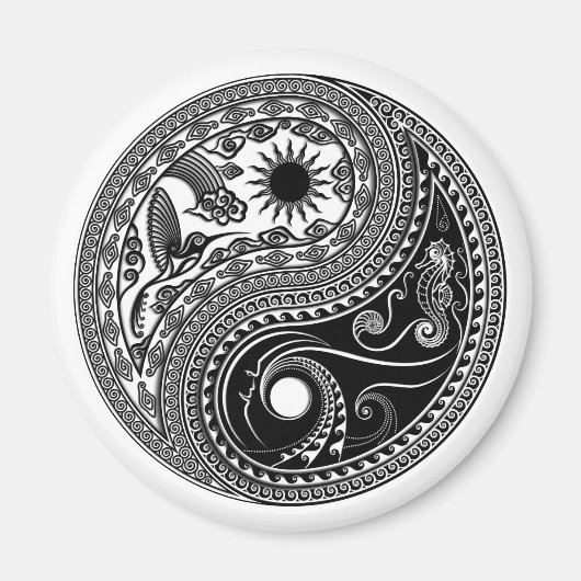 3D Yin & Yang Sun & Moon Sky & Sea - Magnet (Devant)