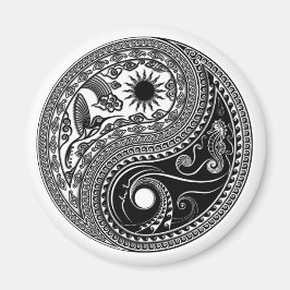 3D Yin & Yang Sun & Moon Sky & Zee - Magnet Magneet