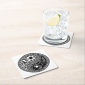 3D Yin & Yang Vierkant Papier Onderzetter (Insitu)