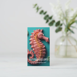 3D Zeepaardje Zeeleven Patroon Oorbellenkaarten Visitekaartje